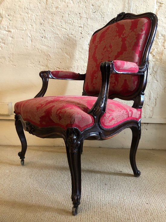 False Pair Of Louis XV Style Armchairs, 19th Century