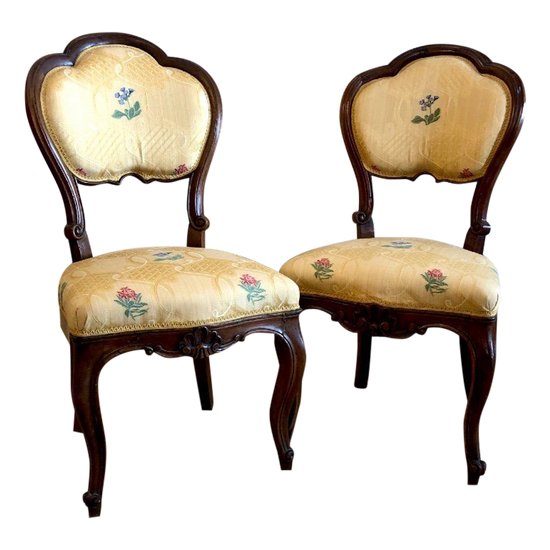 Pair Of Louis XV Style Chairs, 19th Century