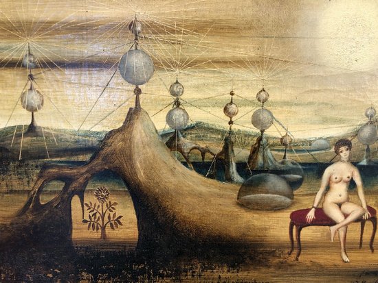 Oil On Canvas Entitled The Transformer, Signed Bourigeaud, 1970