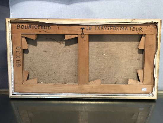 Oil On Canvas Entitled The Transformer, Signed Bourigeaud, 1970