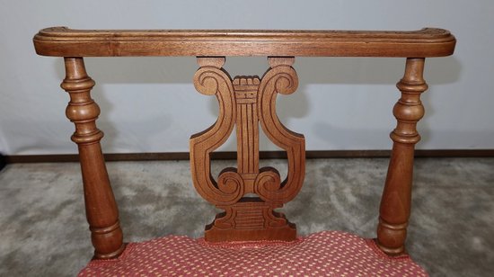 Petite Banquette à Accotoirs en Noyer massif – Fin XIXe