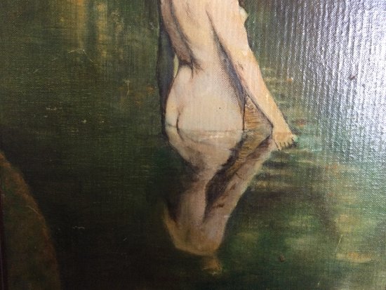 Nu au bain signé L. DUMAS