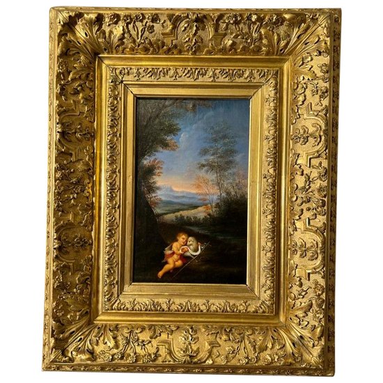 tableau Huile sur toile fin de 18e début du XIXe siècle