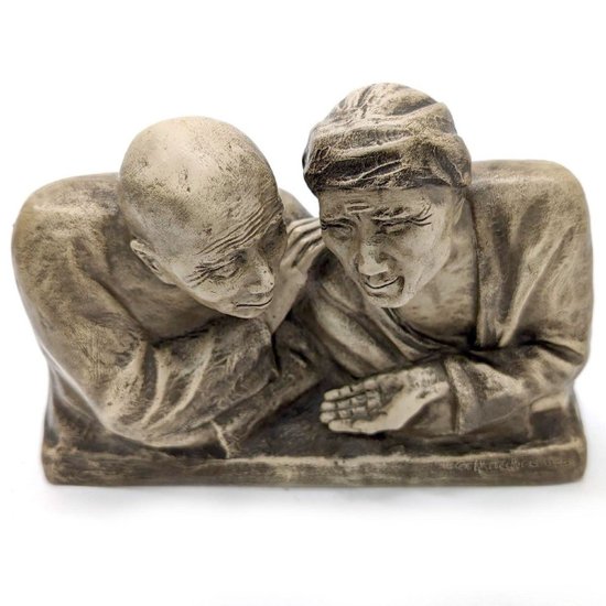 Group In Terracotta With Asian Figure By Gaston Hauchecorne (1880-1945) Of Dimension H