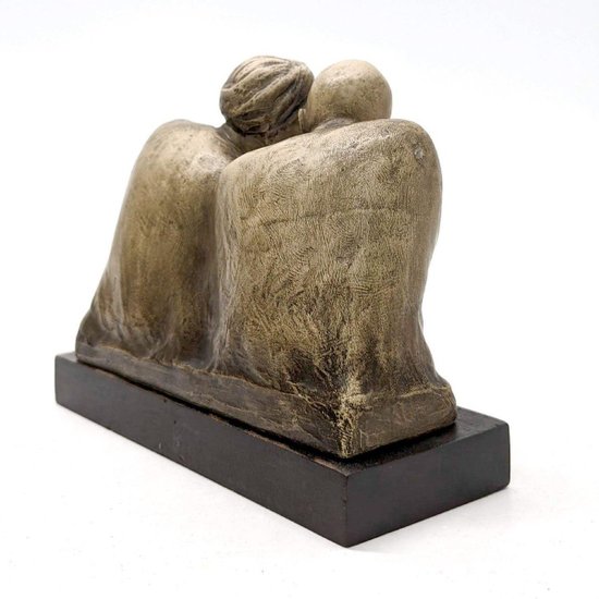 Group In Terracotta With Asian Figure By Gaston Hauchecorne (1880-1945) Of Dimension H