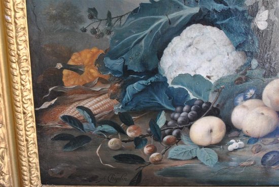 Grande natura morta con frutta e verdura Arthur Chaplin