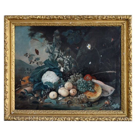 Grande natura morta con frutta e verdura Arthur Chaplin