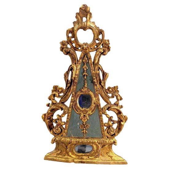 Reliquary, Or Element Of Golden Wood Paneling, Eighteenth Century