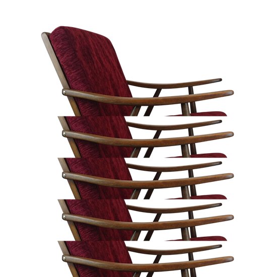 Thonet Boomrang armchair red fabric