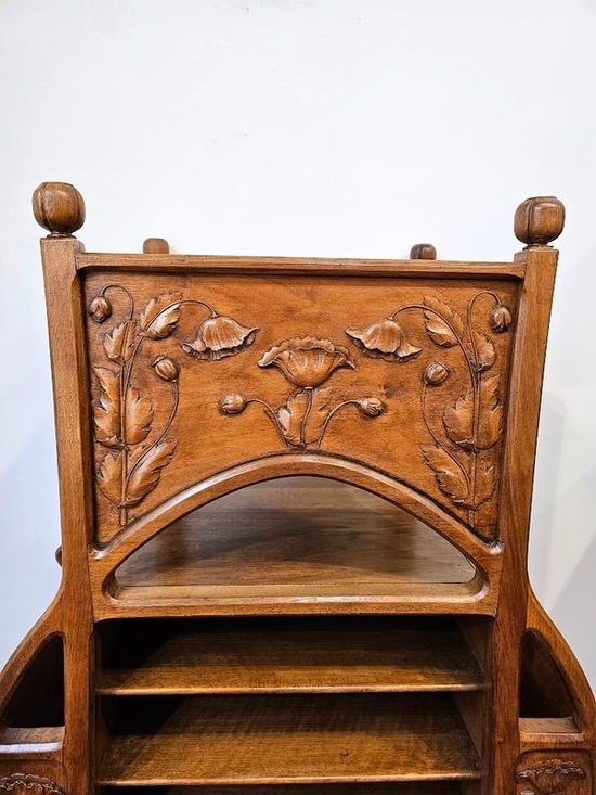 Jugendstil Nancy Schulregal "mit Mohnblumen"