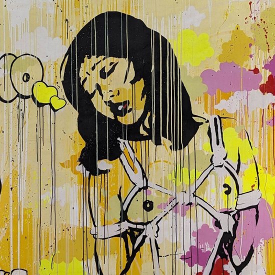"TILT" (NATO NEL 1973). Ragazze di Chongqinb. Dittico. Acrilico, vernice spray, pennarelli. 165 x 230 cm (per pannello).