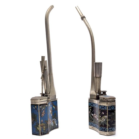 Fausse Paire De Pipe à Eau En Décor Cloisonné
