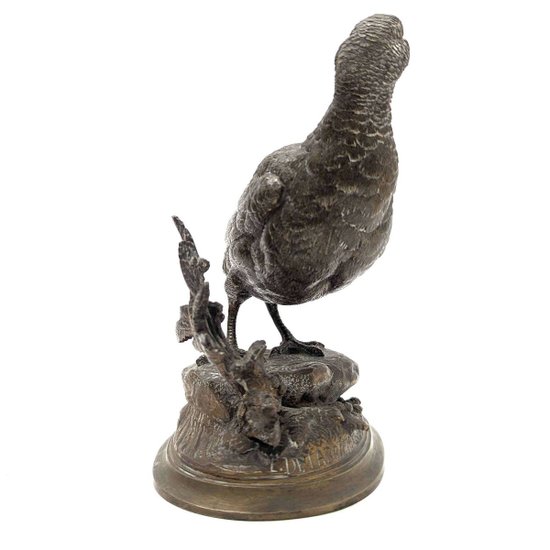 Partridge In Bronze By Edouard Delabrière