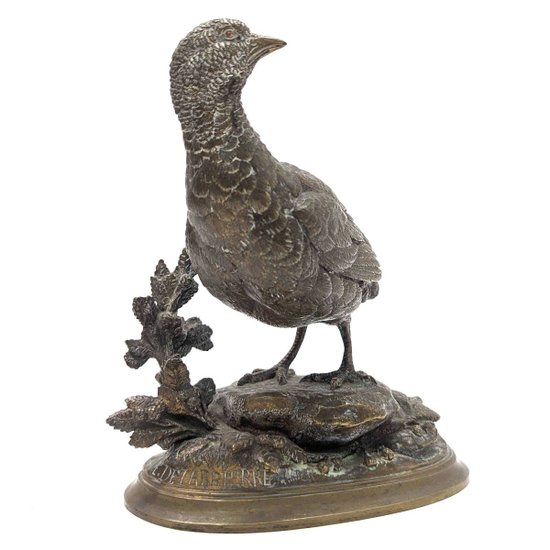 Partridge In Bronze By Edouard Delabrière