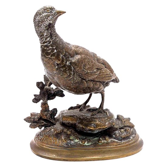 Partridge In Bronze By Edouard Delabrière