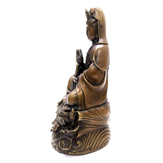 Statuette In Gilt Bronze Nineteenth Asian Divinity