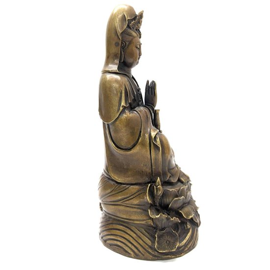 Statuette In Gilt Bronze Nineteenth Asian Divinity