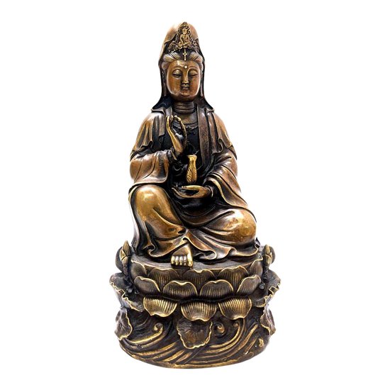 Statuette aus vergoldeter Bronze neunzehnte asiatische Gottheit