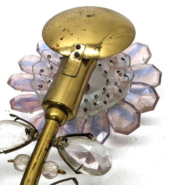 Series Of 3 Colored Crystal Sconces By Palwa