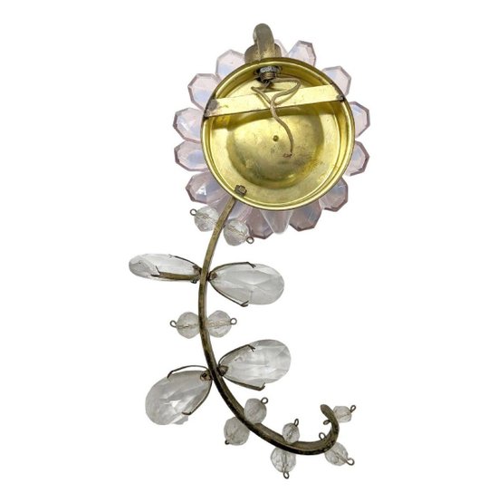 Series Of 3 Colored Crystal Sconces By Palwa