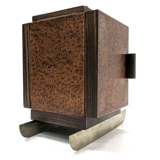 Portapipa da cantina per sigari Slitta Ski Loupe Thuya 1930 Art Déco