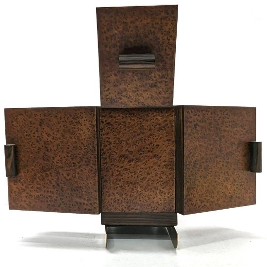 Portapipa da cantina per sigari Slitta Ski Loupe Thuya 1930 Art Déco