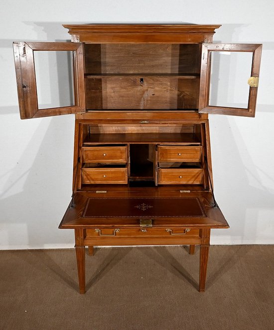 Bureau de Pente Vitrine in solid Acacia, Louis XVI style – 1st part of the 19th century