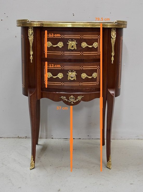 Petite Commode Chiffonnière en Acajou, style Transition Louis XV / Louis XVI – Fin XIXe