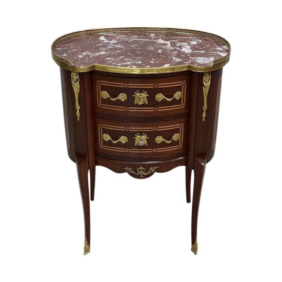 Petite Commode Chiffonnière en Acajou, style Transition Louis XV / Louis XVI – Fin XIXe