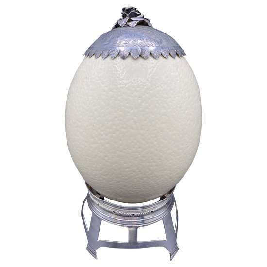 STERLING SILVER OSTRICH EGG