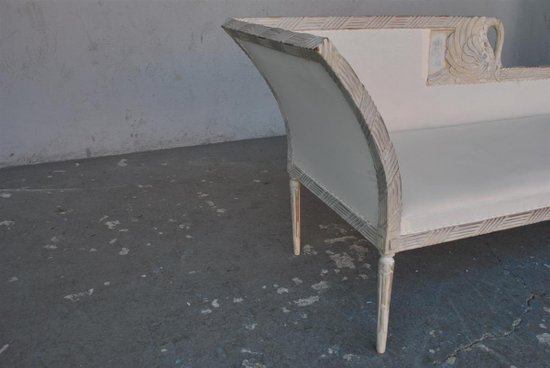 Empire Style Recamier In Lacquered Wood Swan Neck