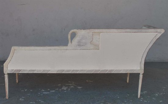 Empire Style Recamier In Lacquered Wood Swan Neck