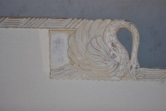 Empire Style Recamier In Lacquered Wood Swan Neck