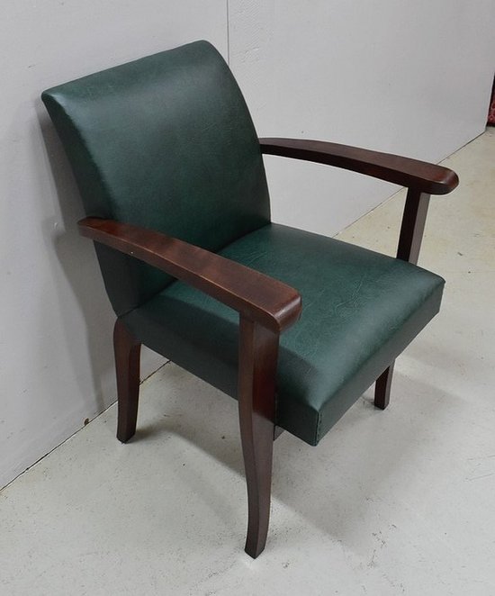 Pair of Bridge Armchairs, in Beech your Mahogany - 1940s