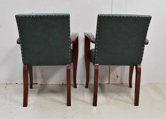 Pair of Bridge Armchairs, in Beech your Mahogany - 1940s
