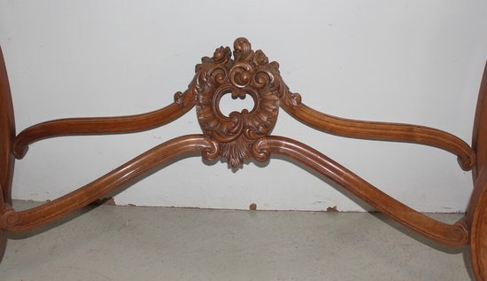 Console en Noyer Blond massif, de style Louis XV, époque Napoléon III - Milieu XIXe