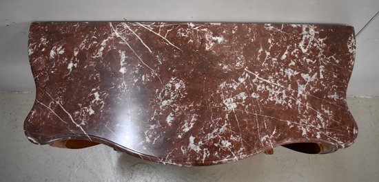 Console en Noyer Blond massif, de style Louis XV, époque Napoléon III - Milieu XIXe
