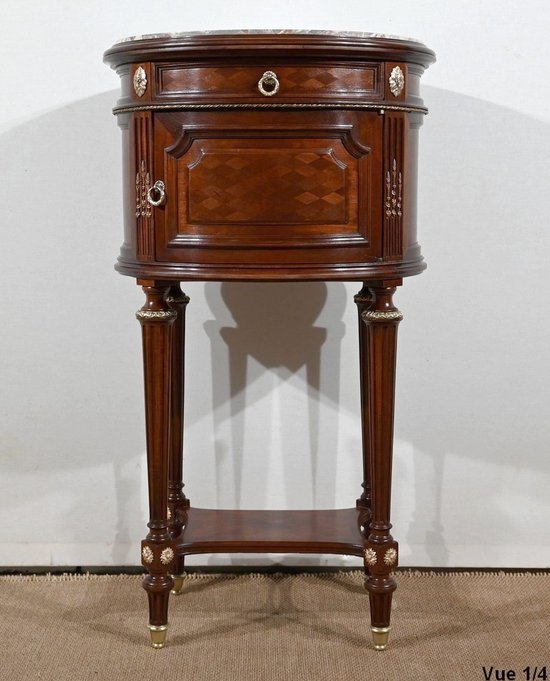 Table Tambour en Acajou, Maison Lalande, style Louis XVI – Fin XIXe