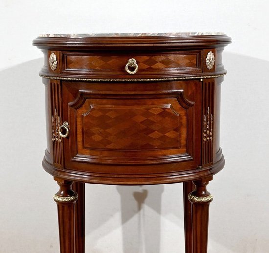 Table Tambour en Acajou, Maison Lalande, style Louis XVI – Fin XIXe