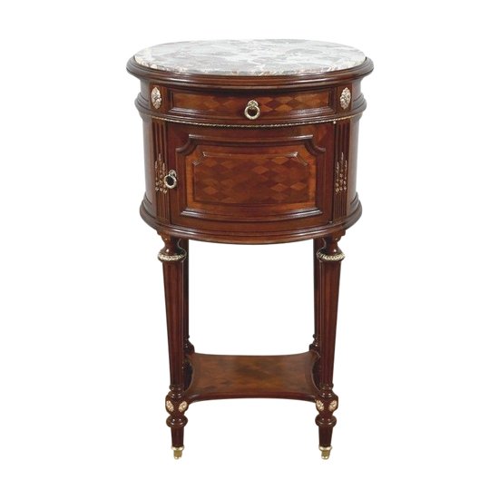 Table Tambour en Acajou, Maison Lalande, style Louis XVI – Fin XIXe