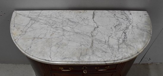 Credenza piccola - Comò Demi-Lune in mogano, periodo Luigi XVI - XVIII secolo