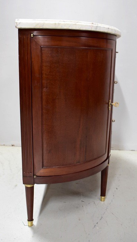 Credenza piccola - Comò Demi-Lune in mogano, periodo Luigi XVI - XVIII secolo