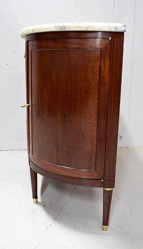 Credenza piccola - Comò Demi-Lune in mogano, periodo Luigi XVI - XVIII secolo