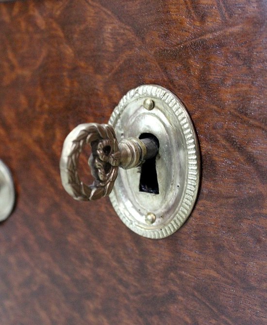Credenza piccola - Comò Demi-Lune in mogano, periodo Luigi XVI - XVIII secolo