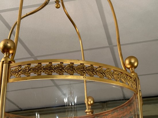 Exceptional Gilt Bronze Lantern Louis XVI Style Circa 1950 (ht 135 cm)