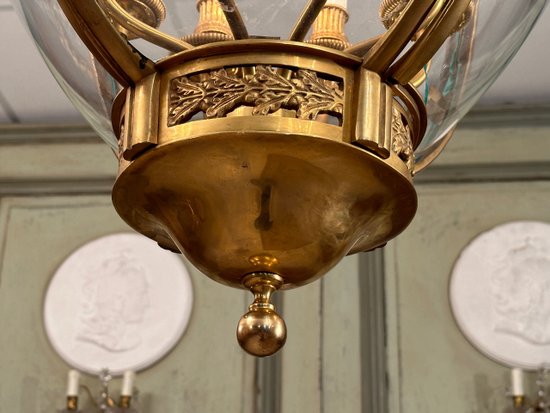 Exceptional Gilt Bronze Lantern Louis XVI Style Circa 1950 (ht 135 cm)