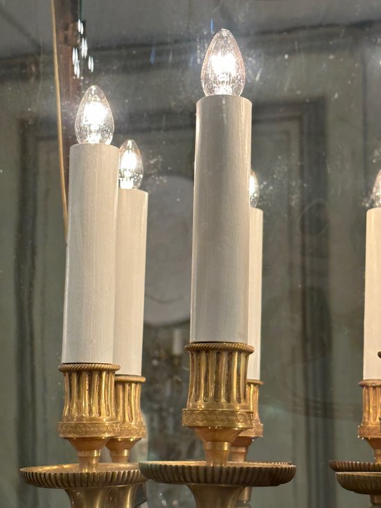 Exceptional Gilt Bronze Lantern Louis XVI Style Circa 1950 (ht 135 cm)