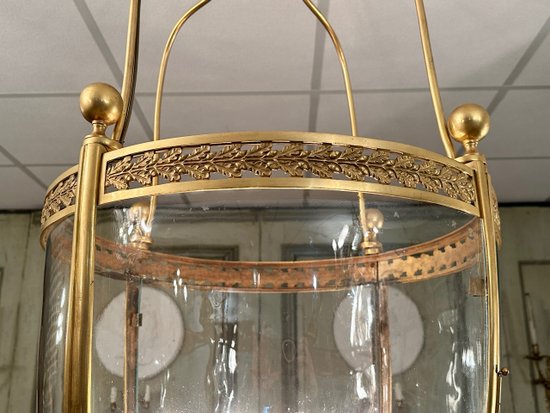 Exceptional Gilt Bronze Lantern Louis XVI Style Circa 1950 (ht 135 cm)
