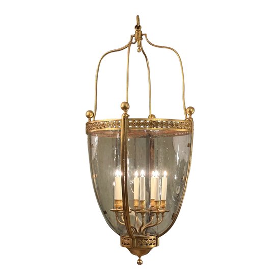 Exceptional Gilt Bronze Lantern Louis XVI Style Circa 1950 (ht 135 cm)