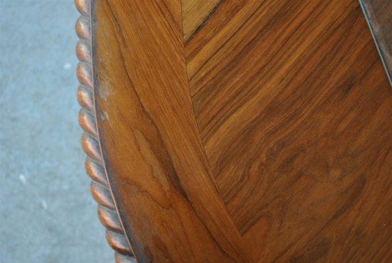 Table Bords Arrondis 1940 En Noyer Art Déco